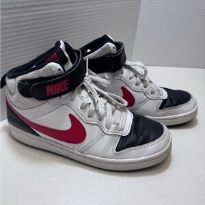 Nike Court Borough Mid 2 High-Top Size 5.5Y White Red Shoes Sneakers CD7782-110